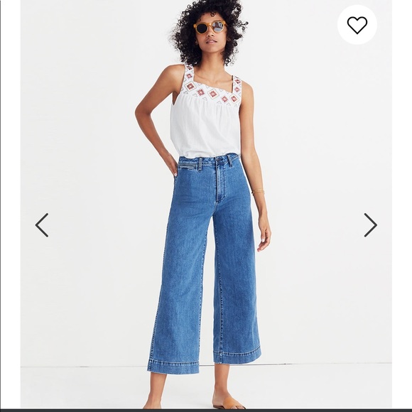 Madewell Denim - Madewell Emmett Wide leg crop jeans in Rosalie